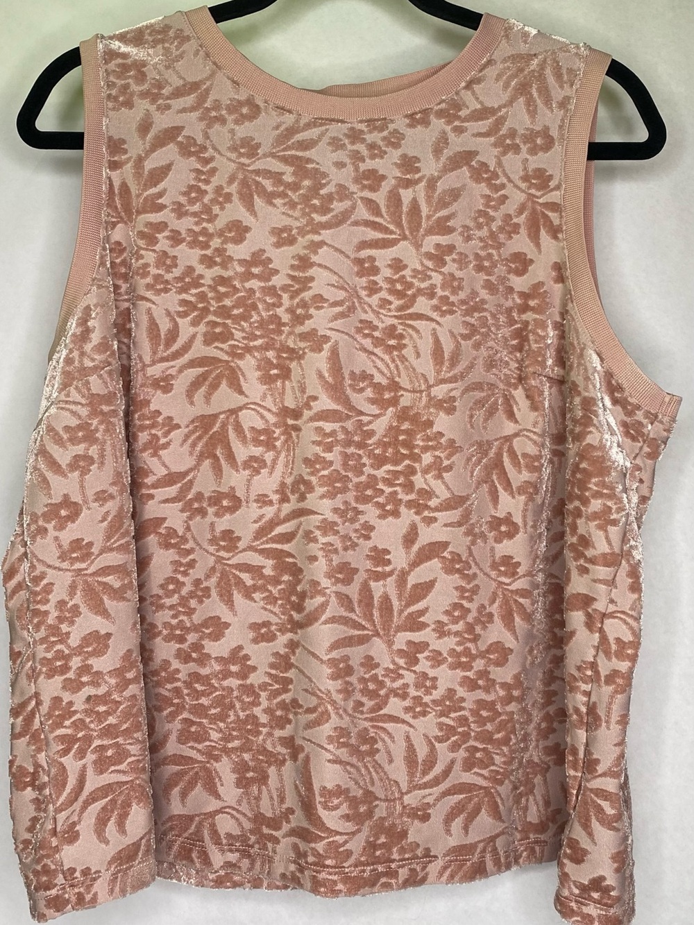 Apt. 9 Blush Pink Floral Burnout Sleeveless Tank Sz XL